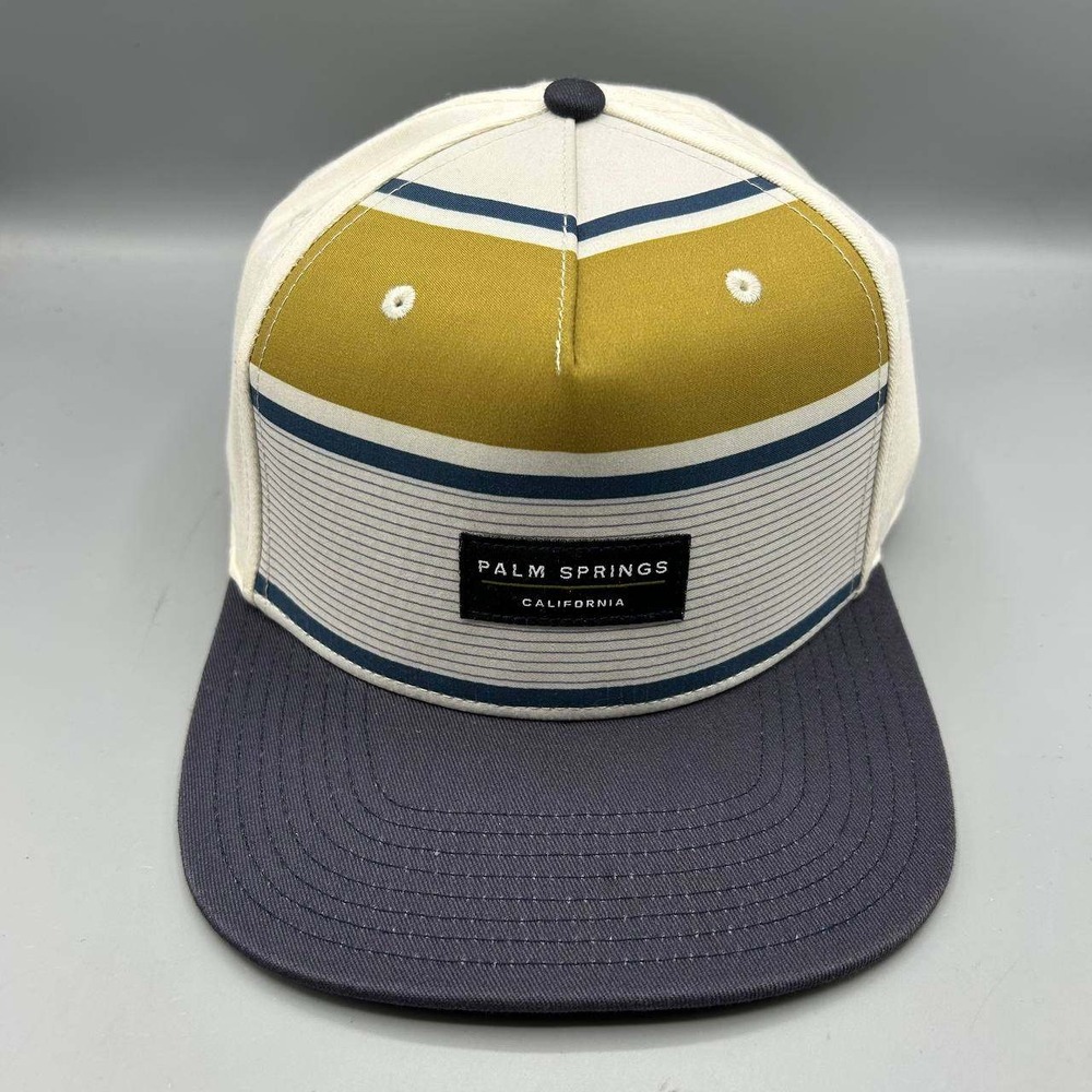 Palm Springs California Hat Men Striped The Game Strap Back Cap New